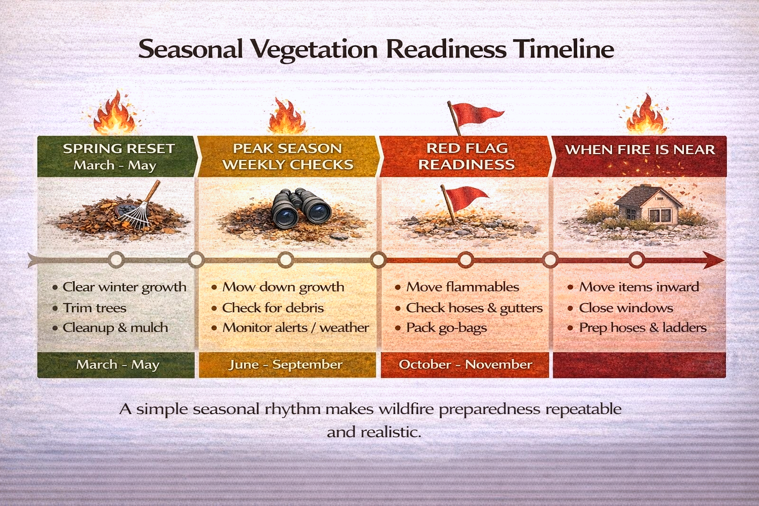 Seasonal vegetation readiness timeline